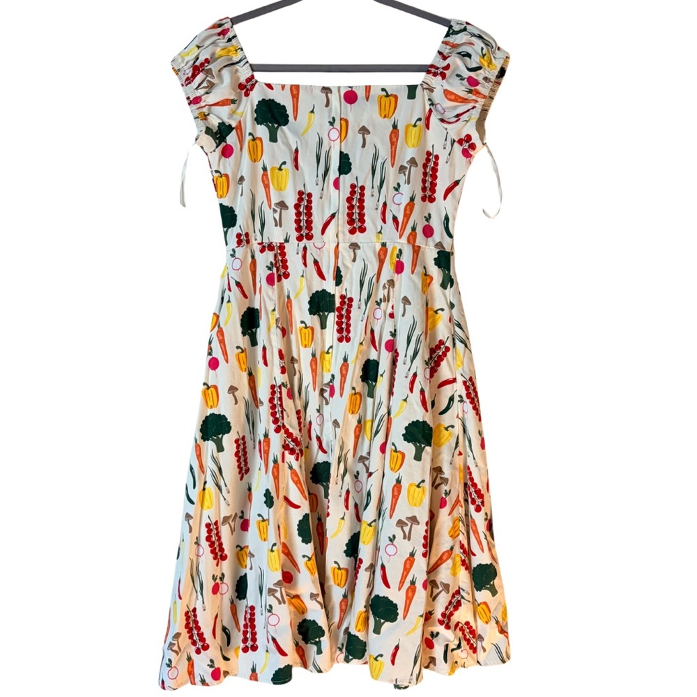 Modcloth Collectif Summer Vegetable Garden Print Fit Flare, Swing Skirt Dress,16 - Picture 6 of 16